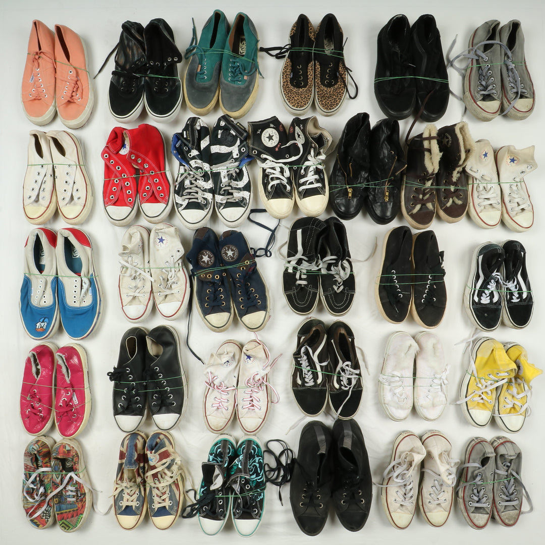 Stock Converse all star, Vans e Superga box da 32pz alte basse vintage