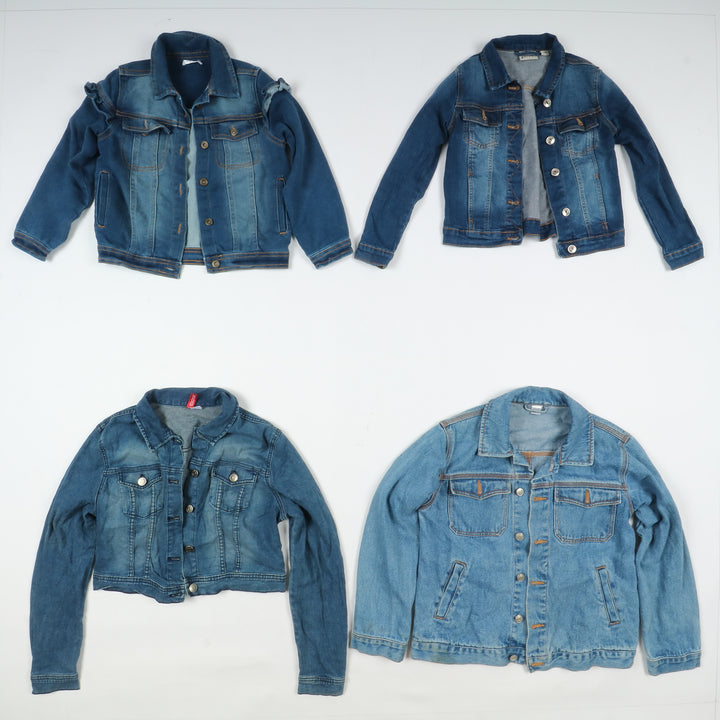 Giacche giubbini jeans denim da bambino bambina stock da 40pz