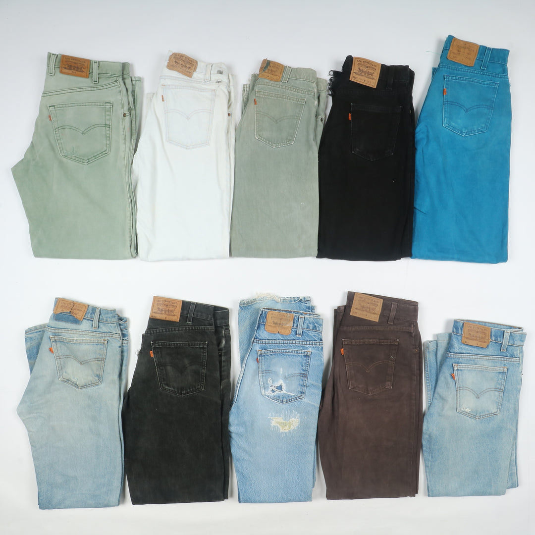 Levi's Orange Tab made in USA, colorati e denim, Grado B, stock da 32pz