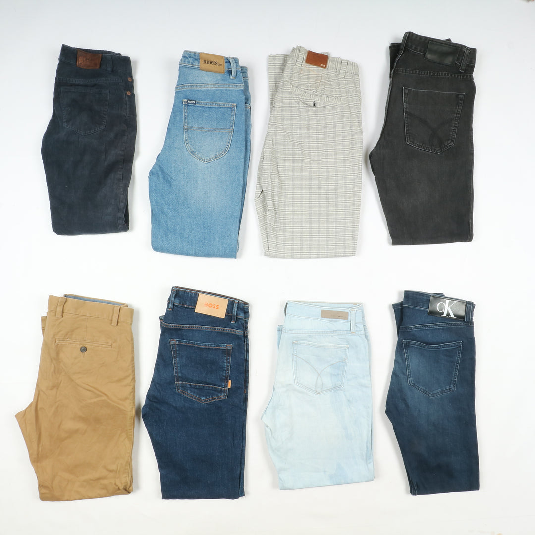 Pantaloni e jeans firmati Grado A+B, stock da 29pz Uomo e donna