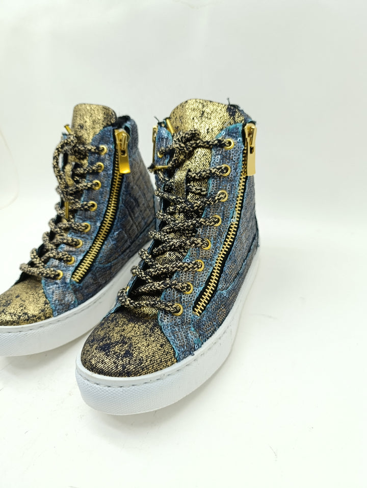 2Star sneakers donna numero 38 denim e gold nuove deadstock