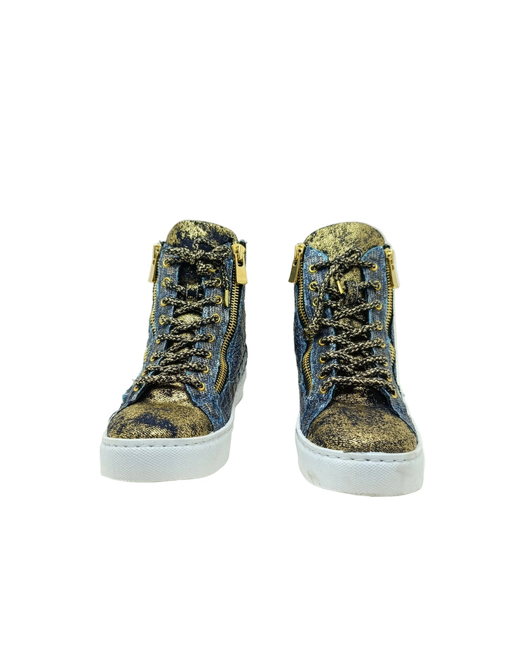 2Star sneakers donna numero 38 denim e gold nuove deadstock