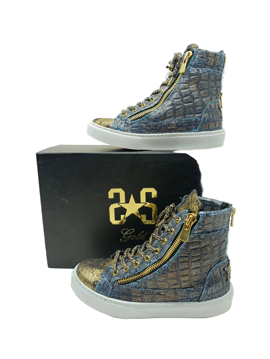 2Star sneakers donna numero 38 denim e gold nuove deadstock