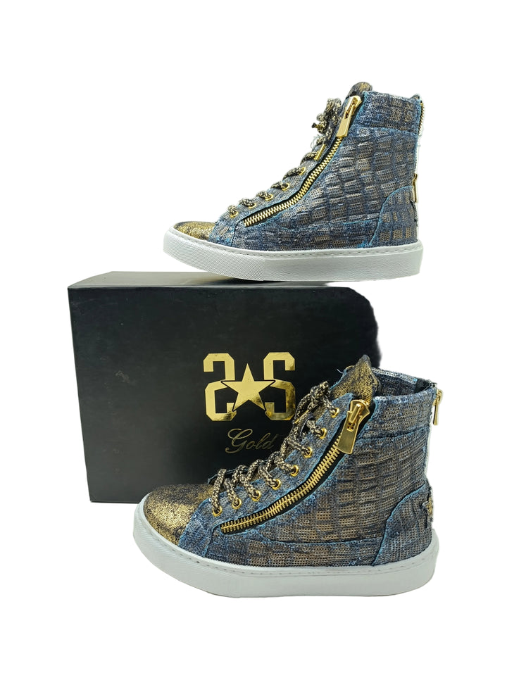 2Star sneakers donna numero 38 denim e gold nuove deadstock