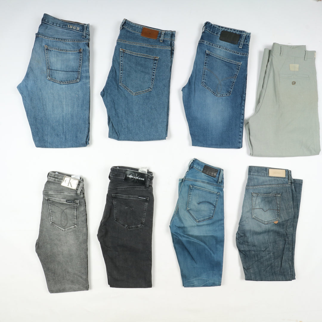 Pantaloni e jeans firmati Grado A+B, stock da 29pz Uomo e donna