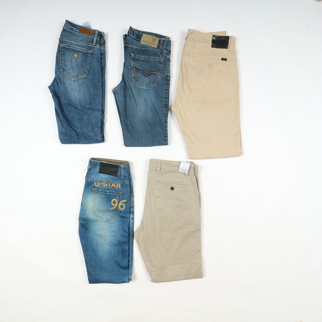 Pantaloni e jeans firmati Grado A+B, stock da 29pz Uomo e donna