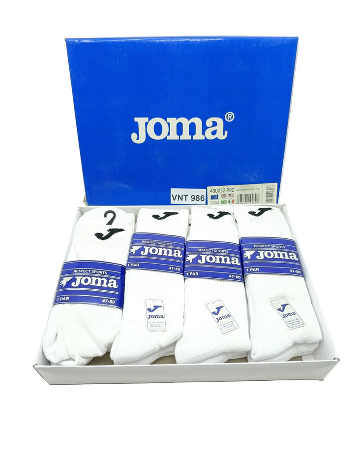 Joma Large Sock White nuove TG 47-50 Box da 12 paia Bianco