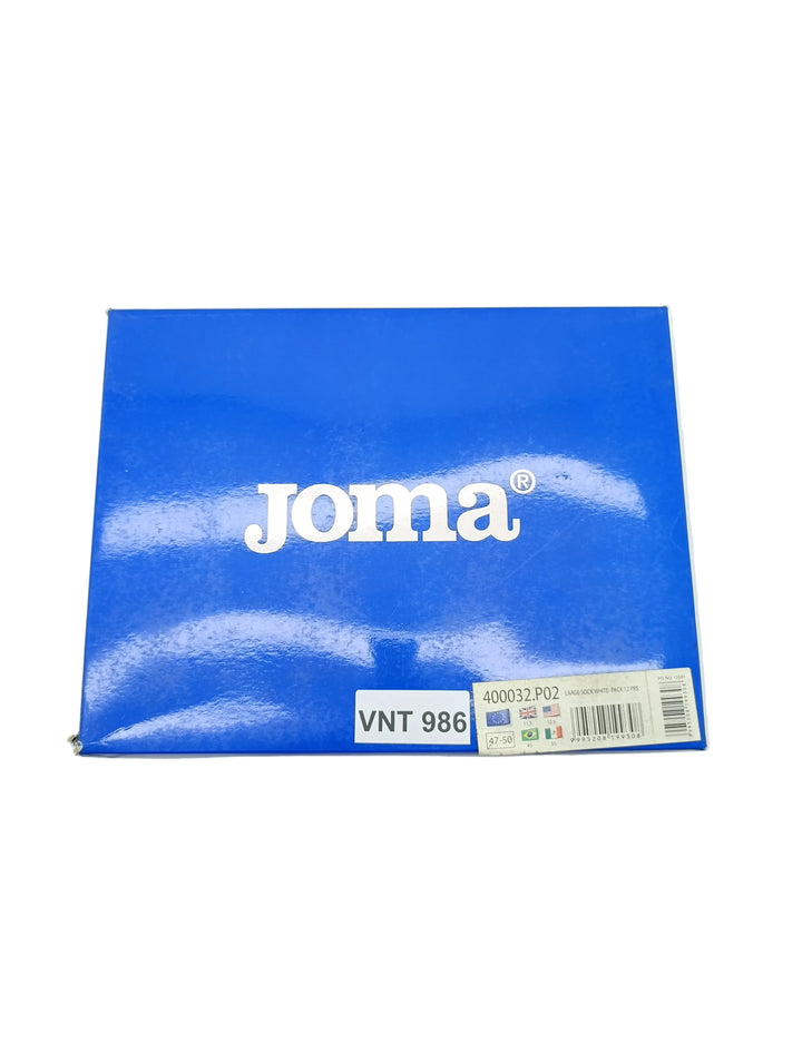 Joma Large Sock White nuove TG 47-50 Box da 12 paia Bianco