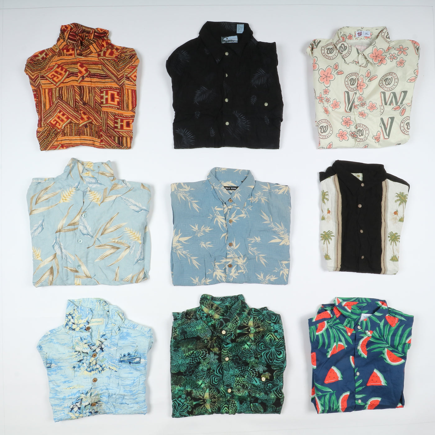 Camicie vintage colorate hawaii e printed miste unisex box 60pz