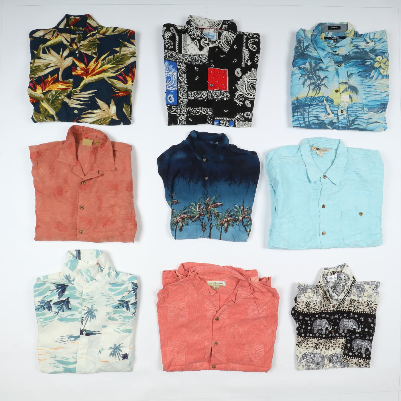 Camicie vintage colorate hawaii e printed miste unisex box 50pz