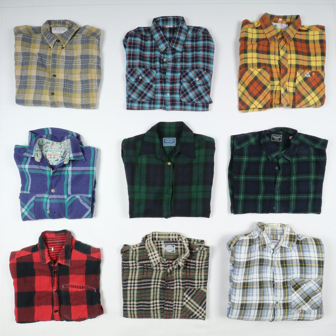 Camicie a quadri vintage Stock da 30pz flanella e cotone