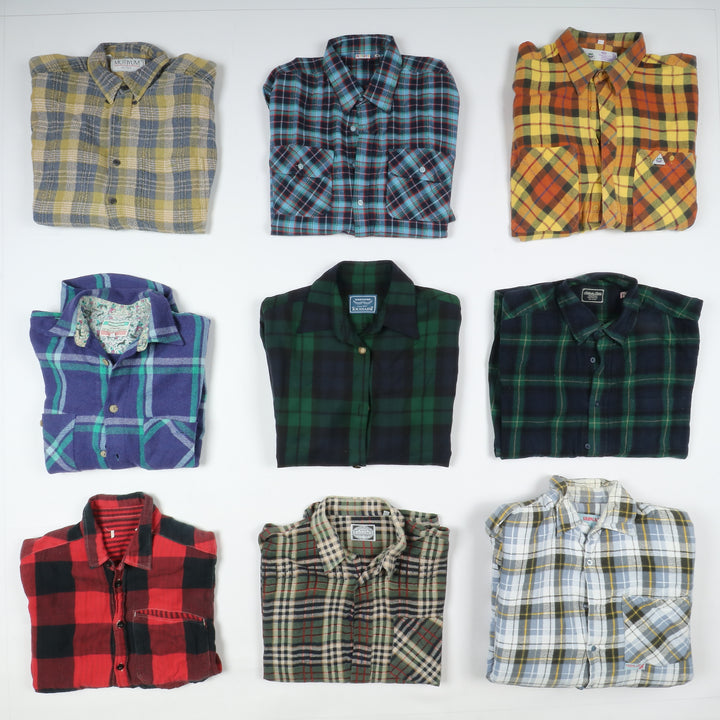 Camicie a quadri vintage Stock da 30pz flanella e cotone