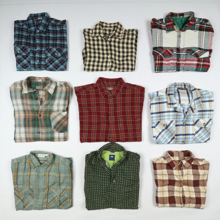 Camicie a quadri vintage Stock da 30pz flanella e cotone