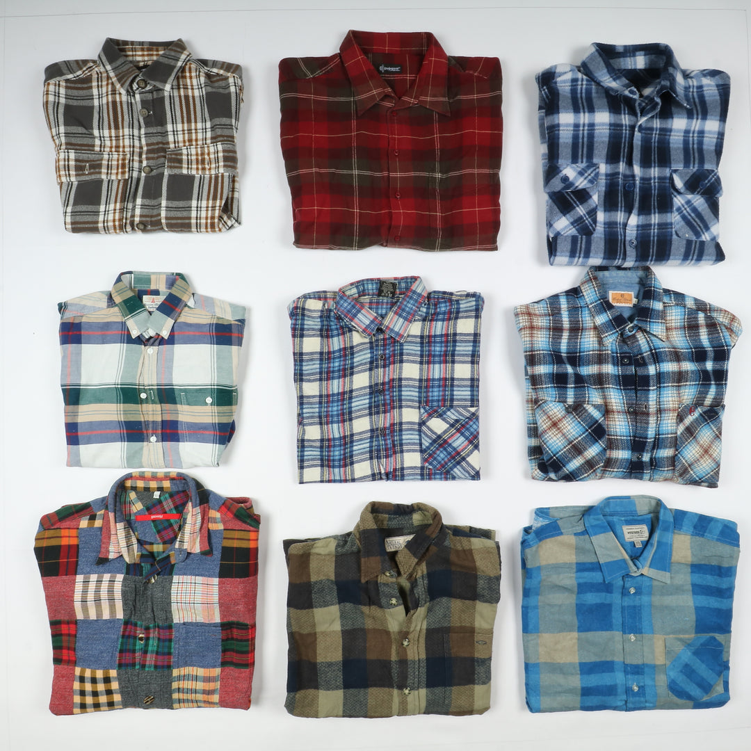Camicie a quadri vintage Stock da 30pz flanella e cotone