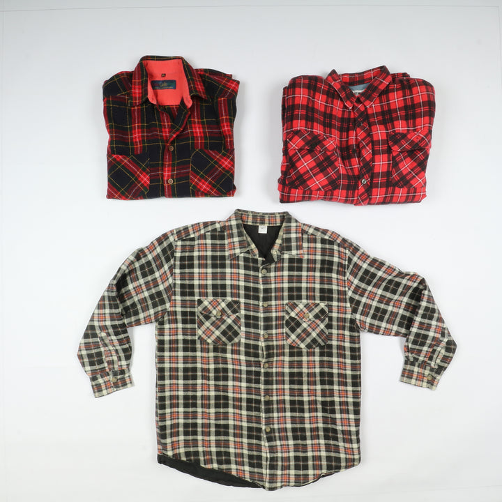Camicie a quadri vintage Stock da 30pz flanella e cotone