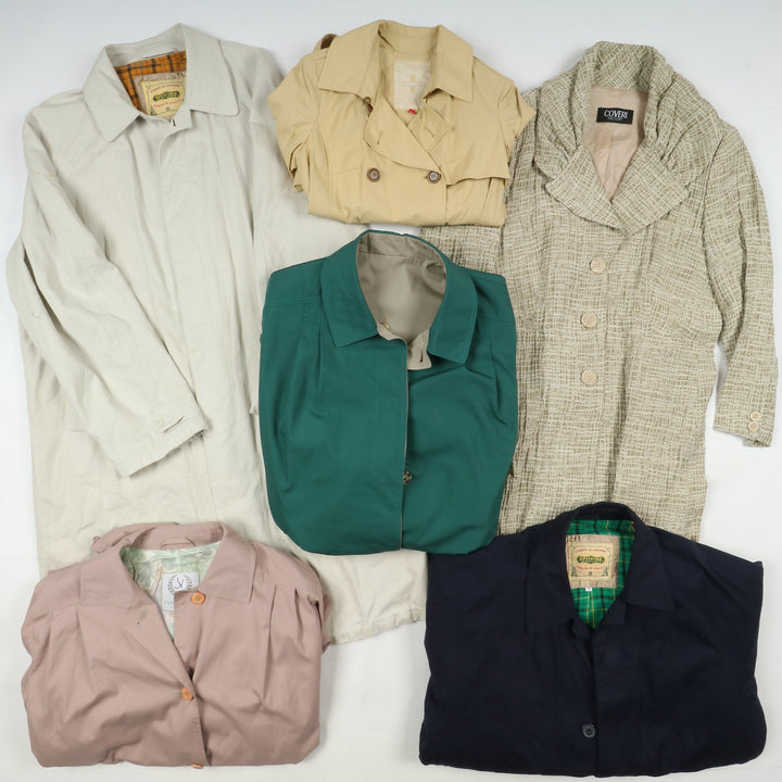 Trench vintage colorati uomo e donna Box da 18pz stock lotto