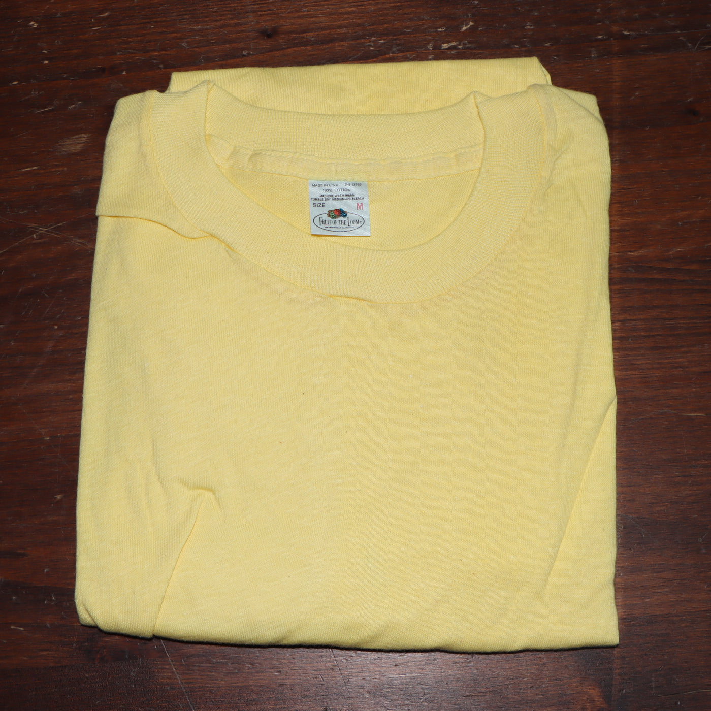 Fruit Of The Loom made in USA T-shirt Taglia M vintage mezza manica nuova deadstock