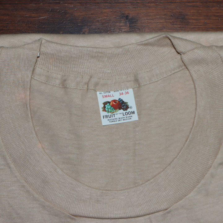 Fruit Of The Loom made in USA T-shirt Taglia S vintage mezza manica nuova deadstock