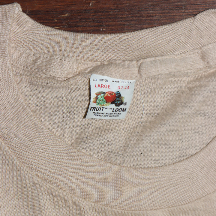Fruit Of The Loom made in USA T-shirt Taglia L vintage mezza manica nuova deadstock