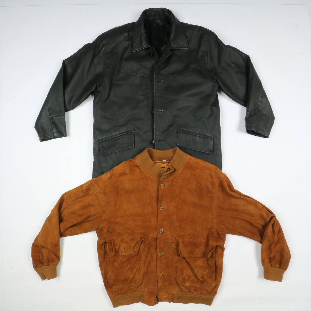 Stock 7pz giacche vintage in pelle anni 90/00 uomo e donna