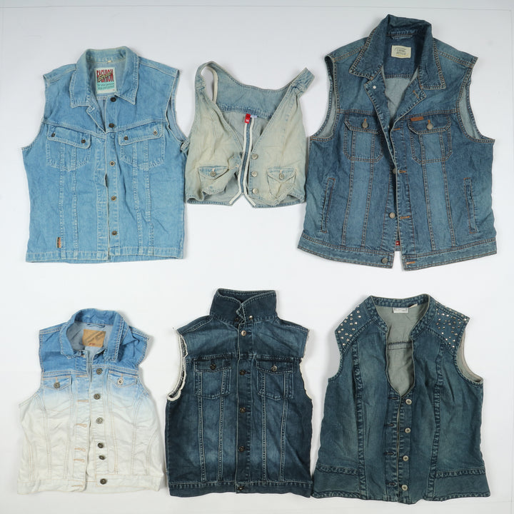 Gilet jeans vintage uomo donna 58pz anni 80/90/2000