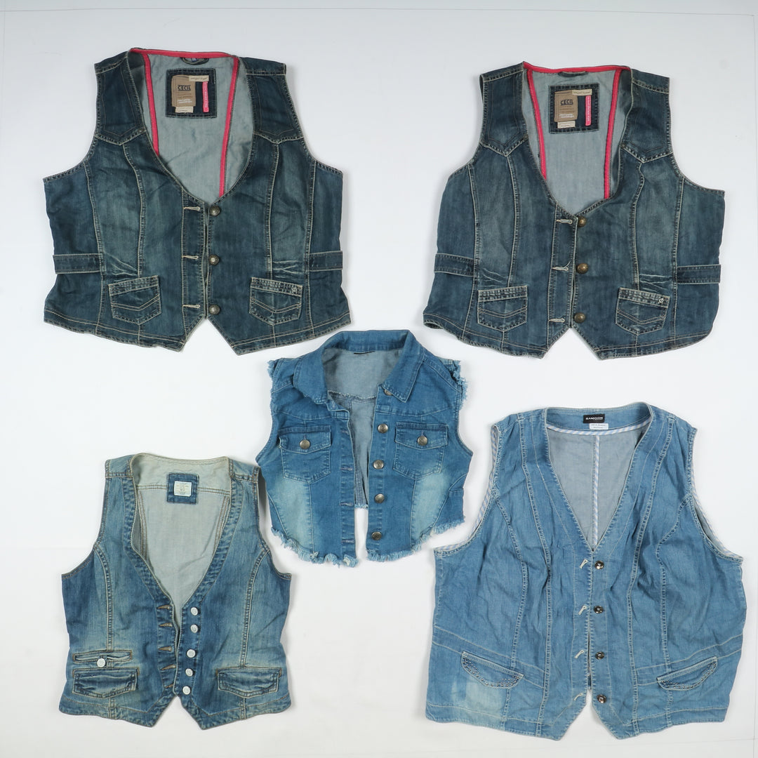 Gilet jeans vintage uomo donna 58pz anni 80/90/2000