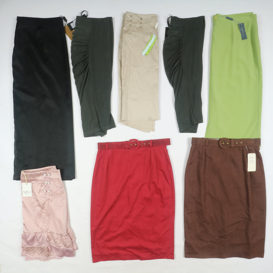 Abbigliamento misto donna made in Italy deadstock 78pz pantaloni, Canicie, Gonne...