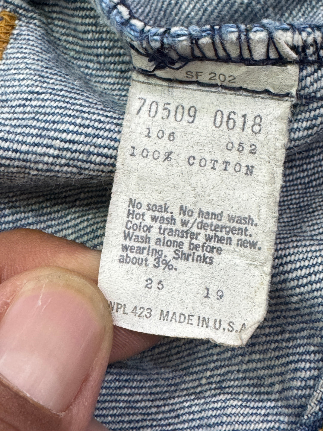 Levi's 70509 orange tab made in usa taglia 44 vintage western jacket anni 70s