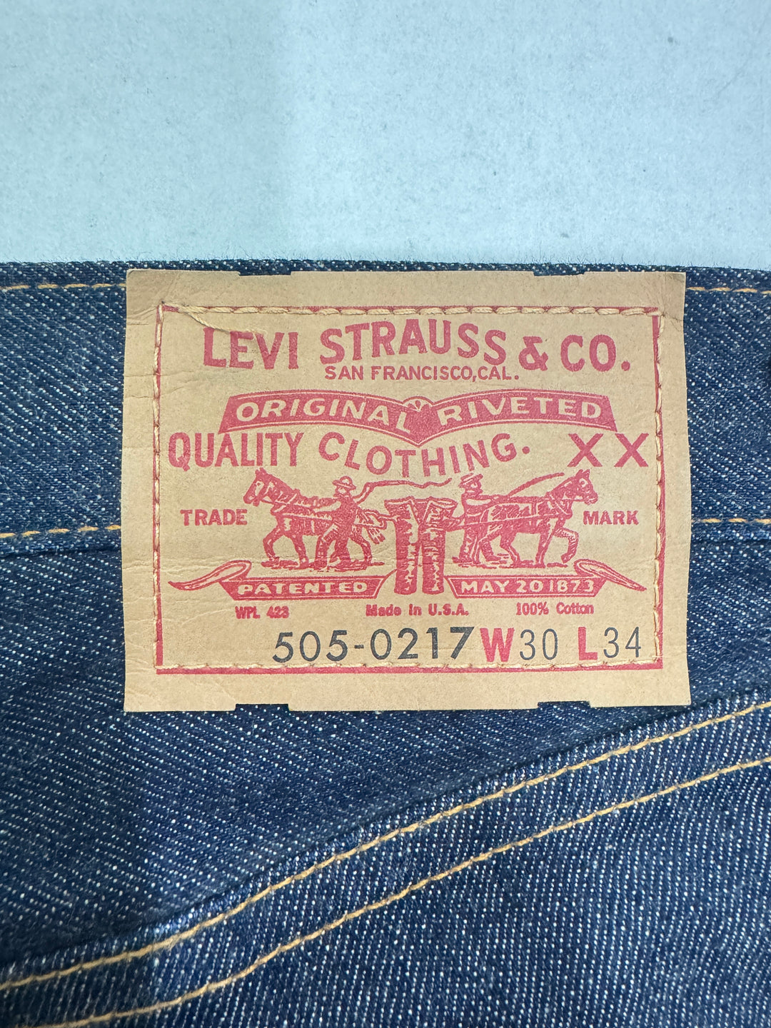 Levi's Vintage Clothing 505 - 0217 Big E W30 L34 selvedge cimosa deadstock