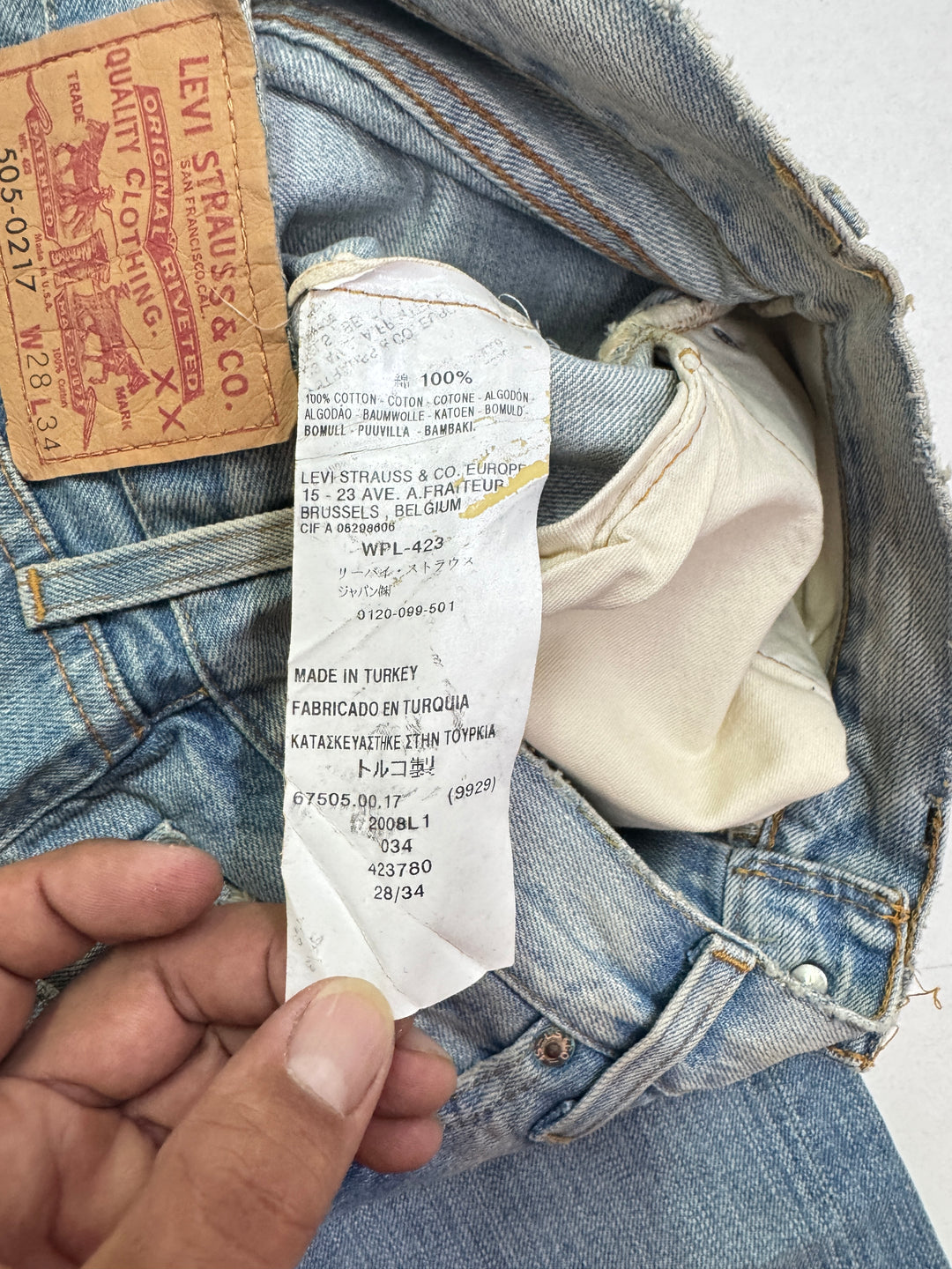 Levi's Vintage Clothing 505 - 0217 Big E W28 L34 selvedge cimosa deadstock
