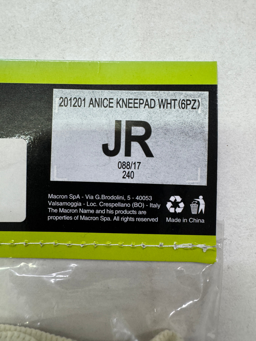 Macron anice kneepad ginocchiera volley size JR