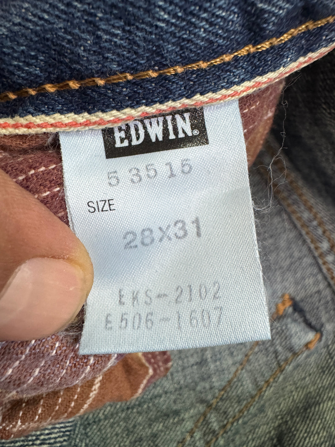 Edwin RV mezza cimosa W28 L31 deadstock vintage jeans selvedge