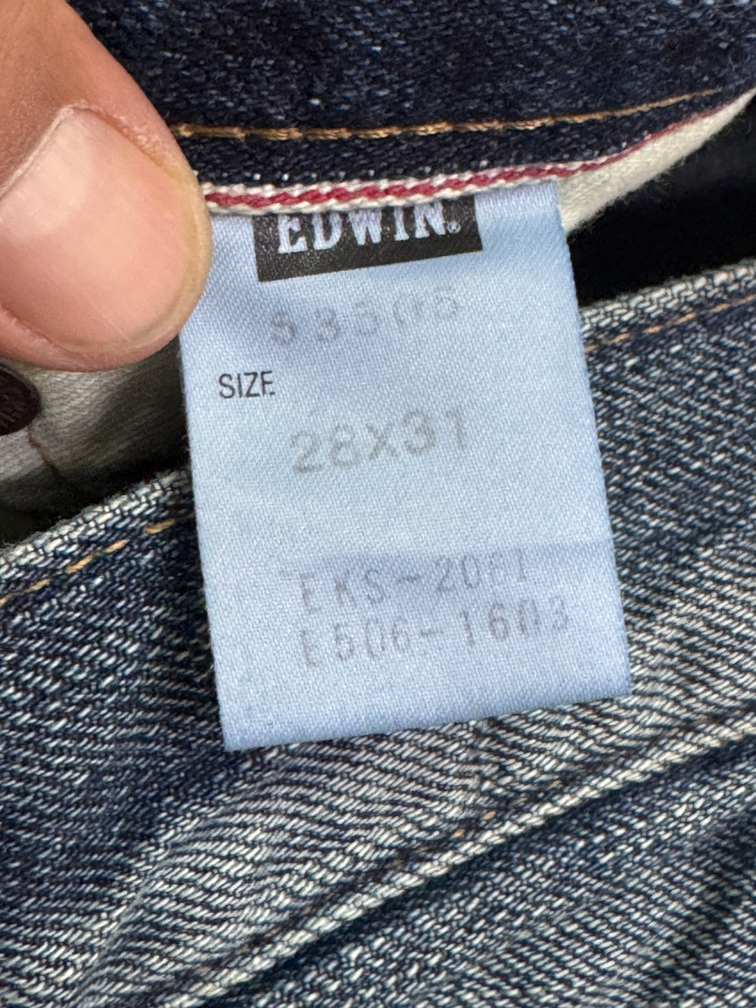 Edwin RV mezza cimosa W28 L31 deadstock vintage jeans selvedge