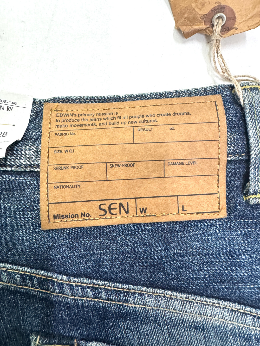 Edwin RV mezza cimosa W28 L31 deadstock vintage jeans selvedge