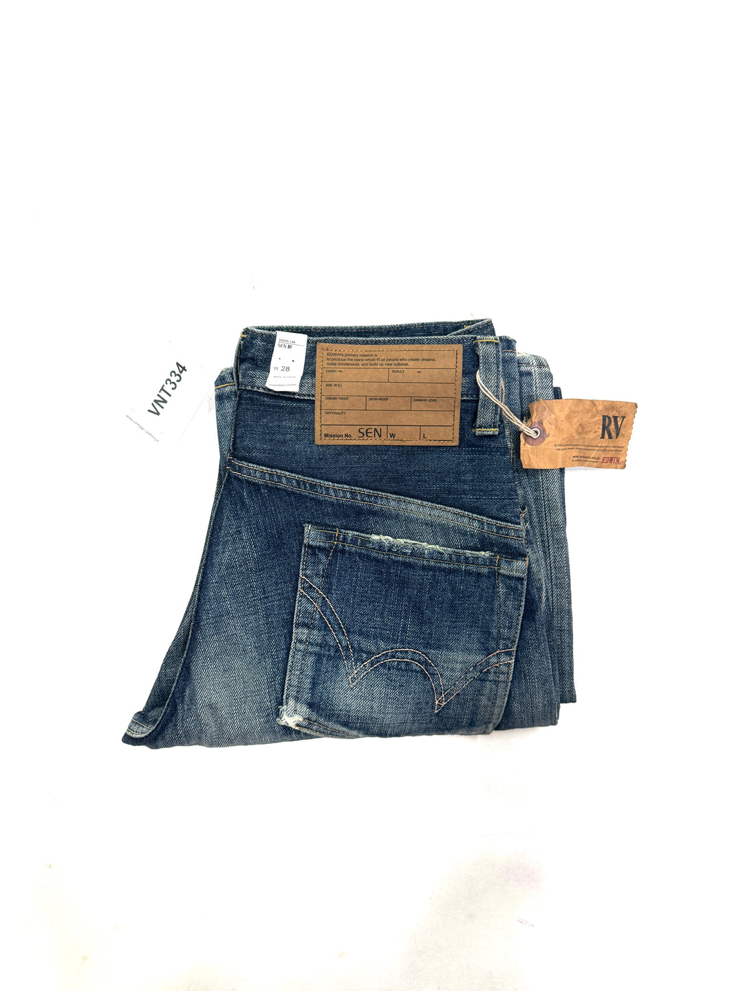 Edwin RV mezza cimosa W28 L31 deadstock vintage jeans selvedge