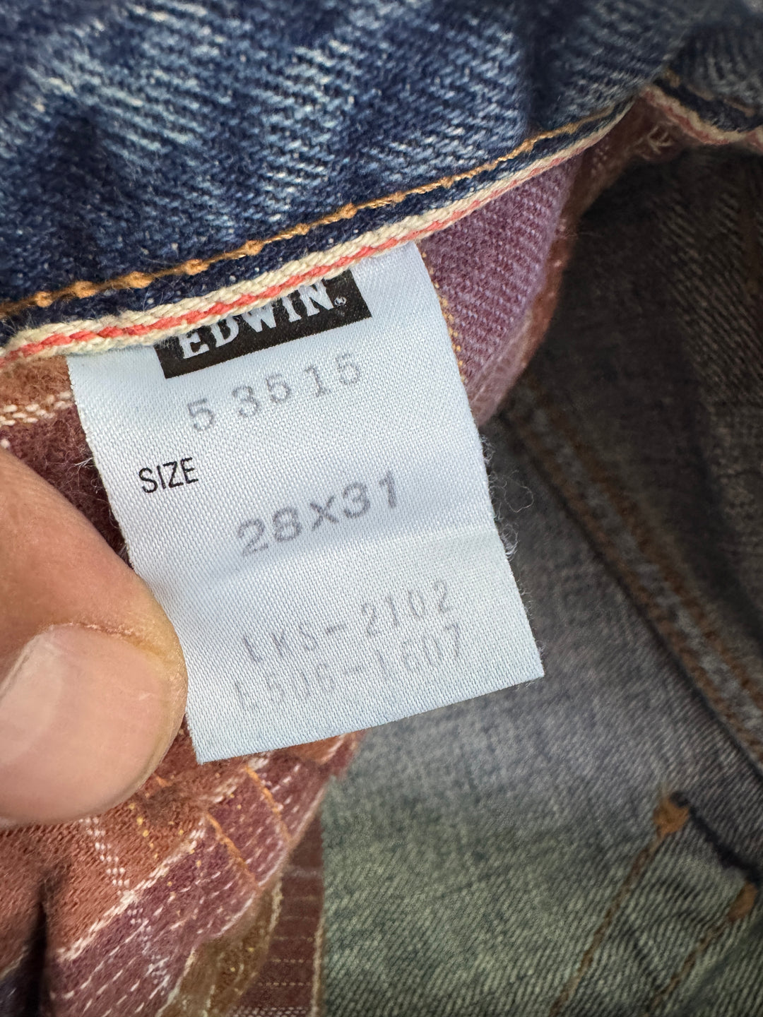Edwin RV mezza cimosa W28 L31 deadstock vintage jeans selvedge