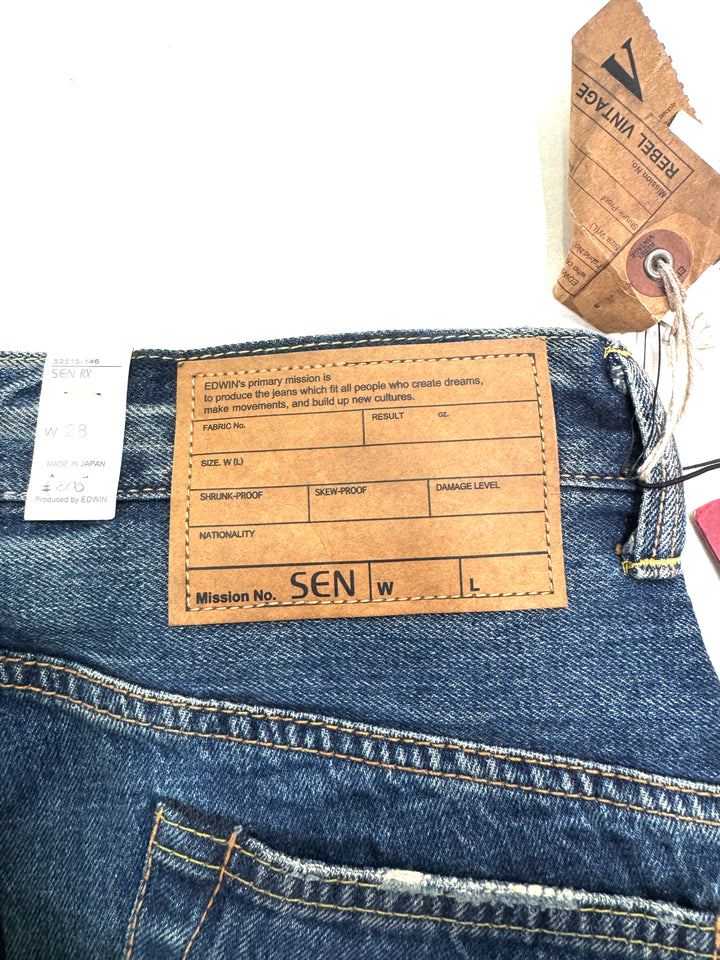 Edwin RV mezza cimosa W28 L31 deadstock vintage jeans selvedge