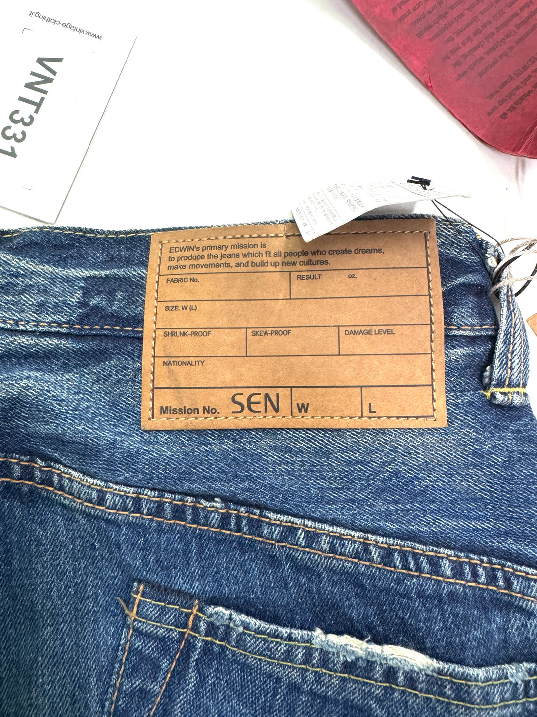 Edwin RV mezza cimosa W28 L31 deadstock vintage jeans