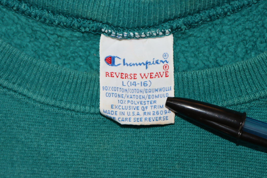 Champion Reverse Weave made in usa Verde vintage size L ( 14-16 )