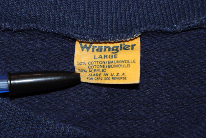 Felpa Wrangler sweatshirt made in usa vintage size Large Blu