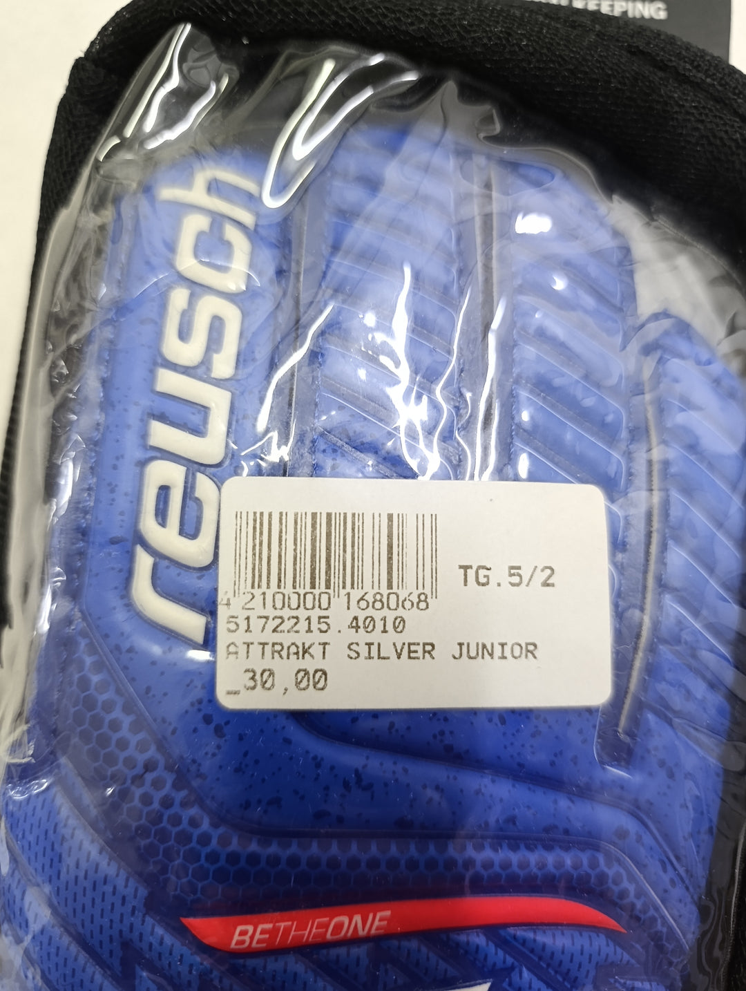 Reush Attrakt junior silver size 5.5 guanti portiere calcio nuovi