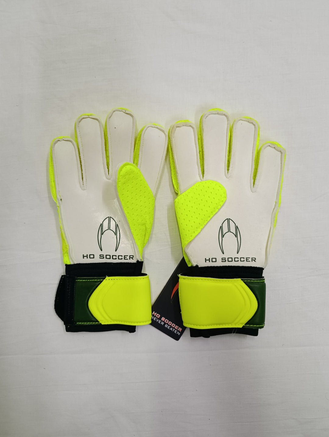 Ho soccer initial flat lime green size 5 guanti portiere calcio nuovi
