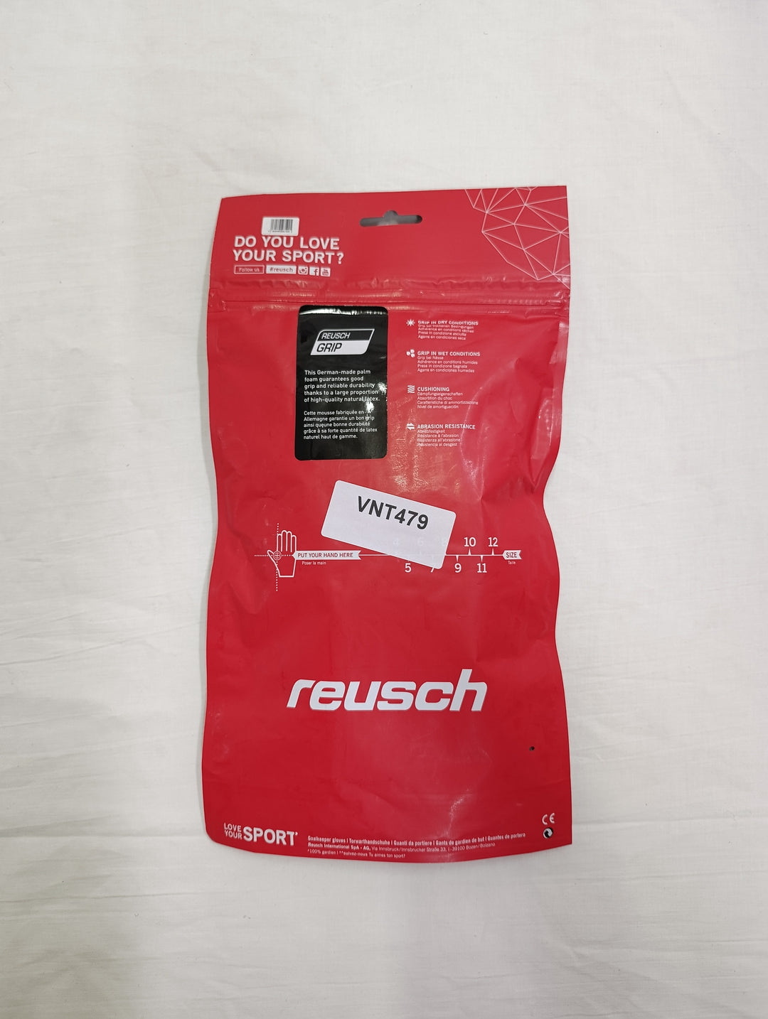 Reush attrakt grip size 5.5 junior guanti portiere calcio nuovi