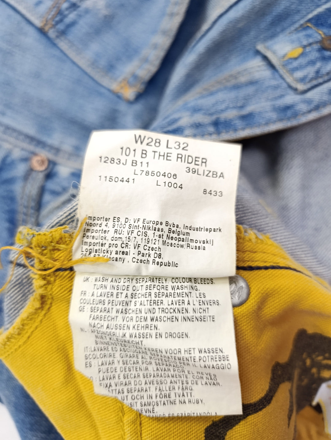 Lee 101B W28 L32 vintage jeans usato LOT 101