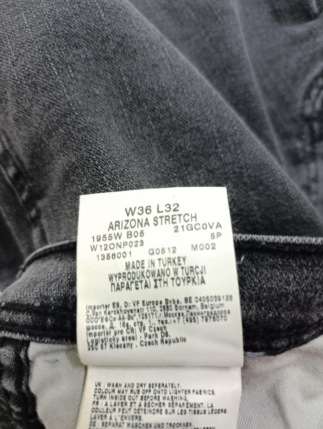 Wrangler Arizona stretch W36 L32 nero vintage jeans usato