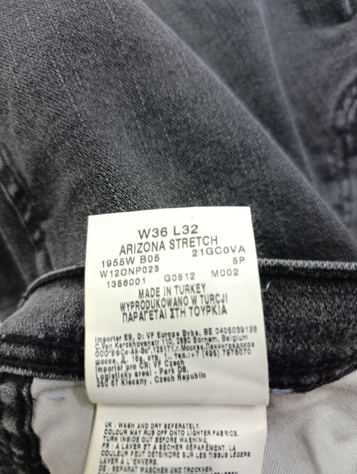 Wrangler Arizona stretch W36 L32 nero vintage jeans usato