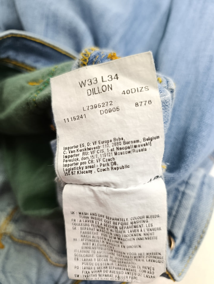 Lee Dillon Bootcut W33 L34 denim vintage jeans usato zampa