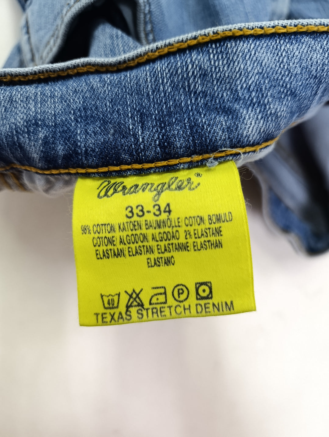 Wrangler Texas stretch W33 L34 nero vintage jeans usato