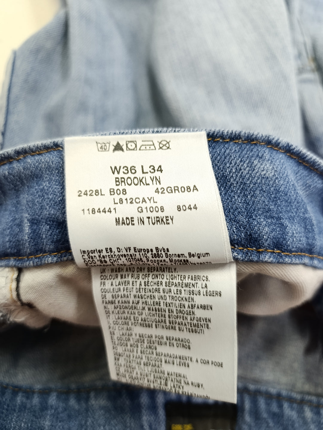 Lee Brooklyn regular fit W36 L34 denim vintage jeans usato