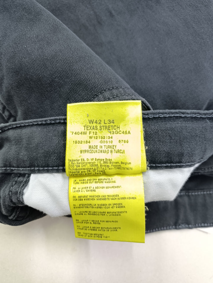Wrangler Texas stretch nero W42 L34 vintage jeans usato unisex